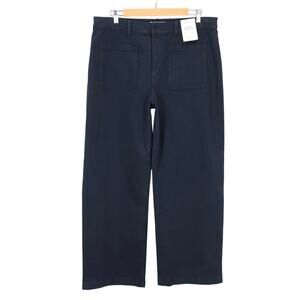 NWT Madewell The Emmett Wide-Leg Pant: Patch Pocket Edition In Dark Navy Size 32